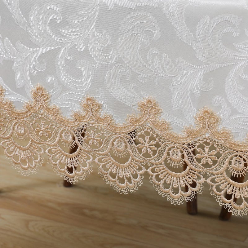 Bluejw White Jacquard Tablecloth High Quality Embroidery Table Clothes Luxury - Image 5